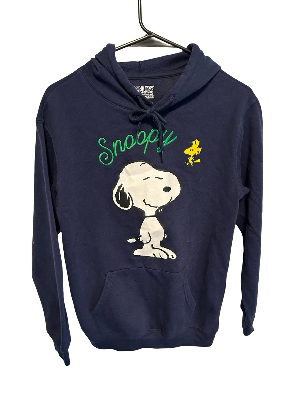 Peanuts Navy Hoodie with Snoopy & Yellow Woodstock Embroidery Letters